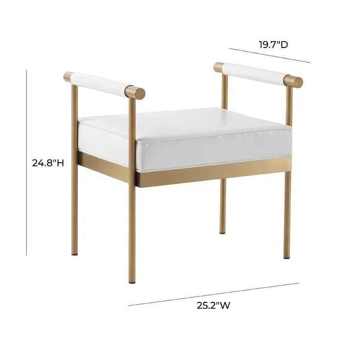 Chahet Faux Leather Upholstered Bench - Wooden Bazar
