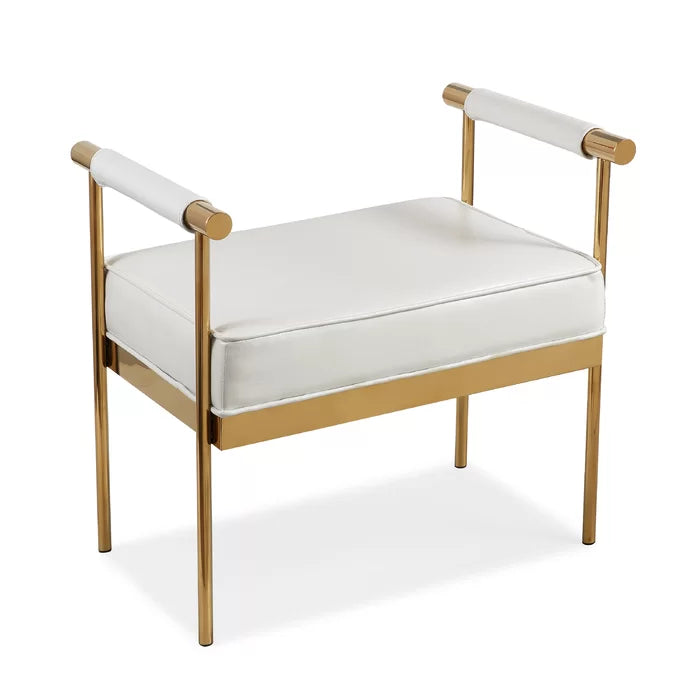 Chahet Faux Leather Upholstered Bench - Wooden Bazar