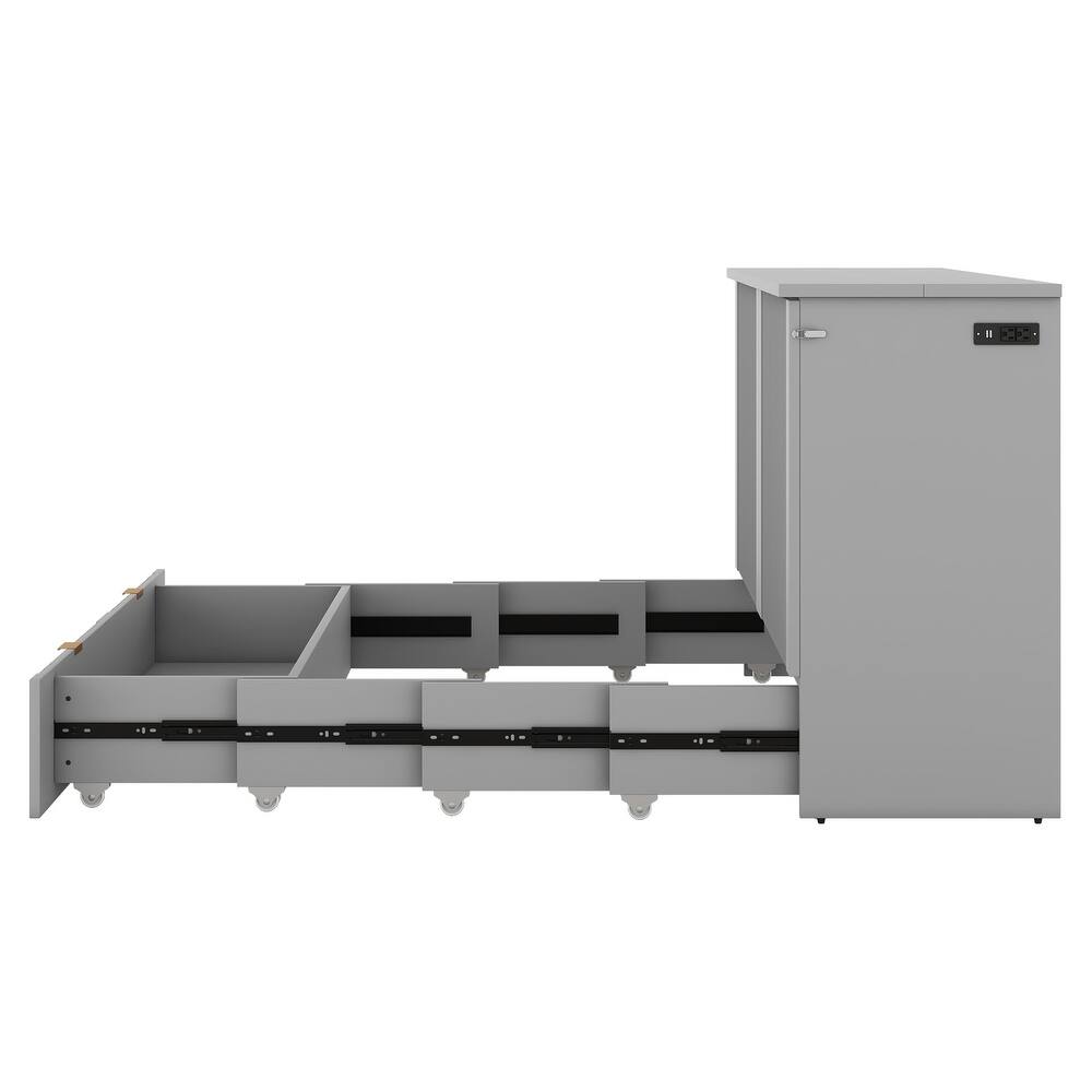 Winterex Queen Size Murphy Bed with Sockets & USB Ports