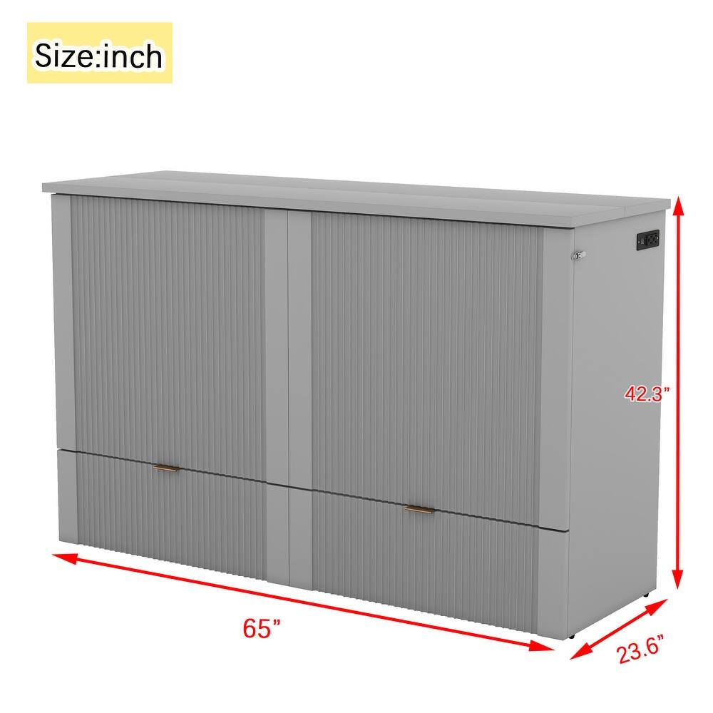 Winterex Queen Size Murphy Bed with Sockets & USB Ports