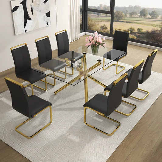 Garlo New Dining table Set in Glass top for Luxury Homes