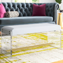Lorsenter Polyester Blend Upholstered Bench - Wooden Bazar