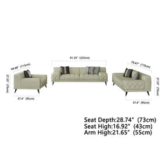 Rashandz 3 - Piece Leather Living Room Set luxury Sofa Set
