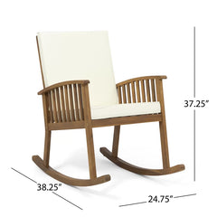 Jikssor Rocking Chair with Cushions - Wooden Bazar
