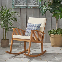 Jikssor Rocking Chair with Cushions - Wooden Bazar