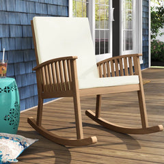 Jikssor Rocking Chair with Cushions - Wooden Bazar