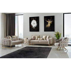 Reniyahz 3 - Piece Velvet Living Room Luxury Sofa Set