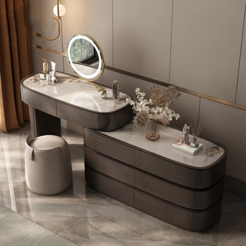 Acster Retractable Light Luxury Dresser - Wooden Bazar