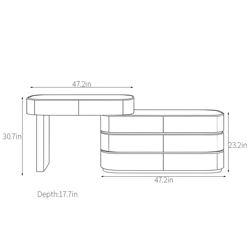 Acster Retractable Light Luxury Dresser - Wooden Bazar