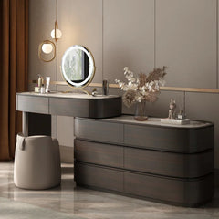Acster Retractable Light Luxury Dresser - Wooden Bazar