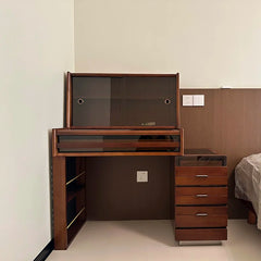 Lerkson  Retractable Storage Vanity Table - Wooden Bazar