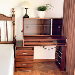 Lerkson  Retractable Storage Vanity Table - Wooden Bazar
