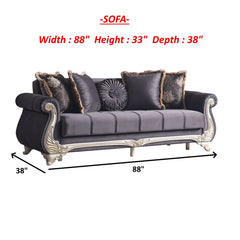 Rezanaz 4 - Piece Velvet Living Room Luxury Sofa Set