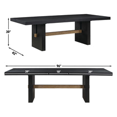 Extendable Oak Trestle Wood Dining Table - Wooden Bazar