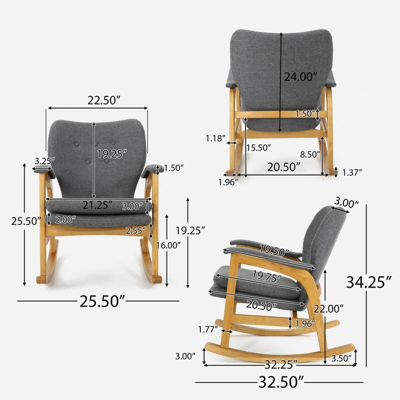 Zerpp Rocking Chair Modernite Living Furniture - Wooden Bazar