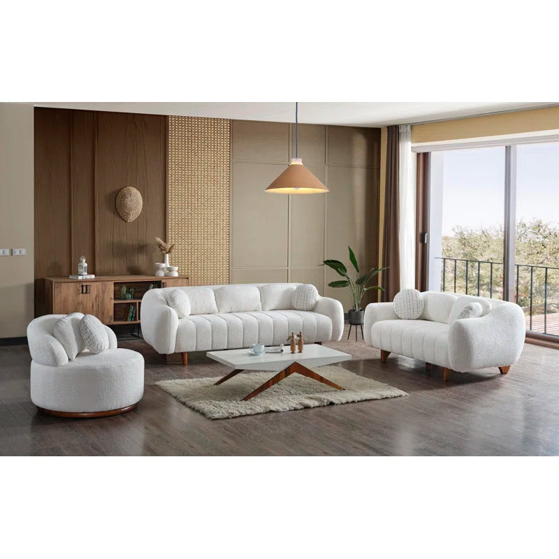 Romaz Luxe Chenille 3-Piece Sofa Set Luxury Sofa Set