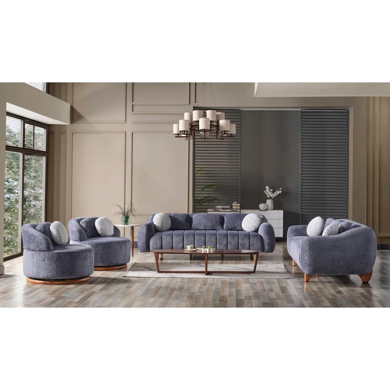 Romaz Luxe Chenille 3-Piece Sofa Set Luxury Sofa Set