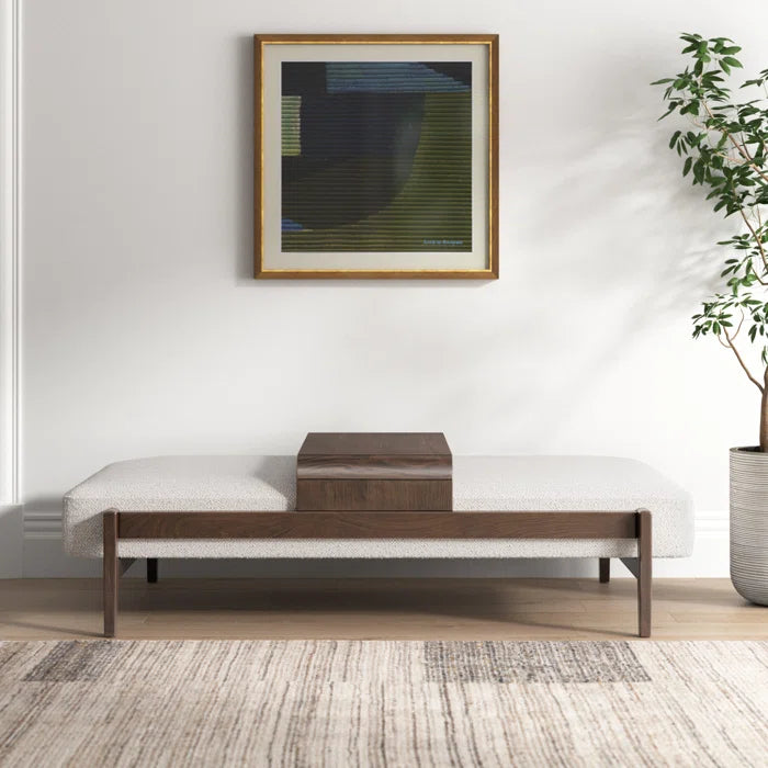 Mazextered Polyester Blend Upholstered Bench - Wooden Bazar