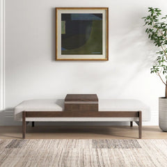 Mazextered Polyester Blend Upholstered Bench - Wooden Bazar