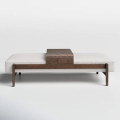 Mazextered Polyester Blend Upholstered Bench - Wooden Bazar