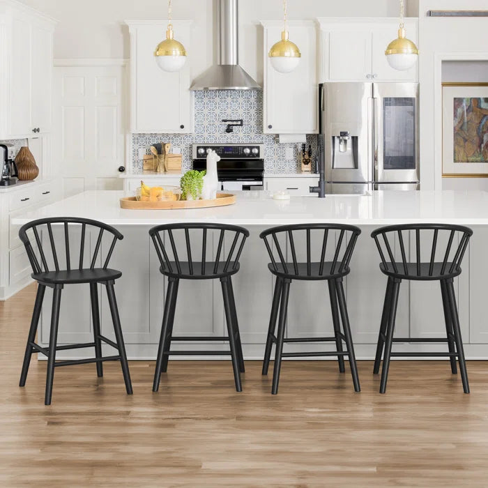 Rosamariae Swivel Solid Wood Counter and bar Stool (Set of 4)