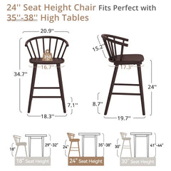 Rosamariae Swivel Solid Wood Counter and bar Stool (Set of 4)