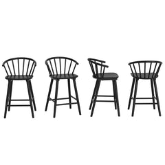 Rosamariae Swivel Solid Wood Counter and bar Stool (Set of 4)