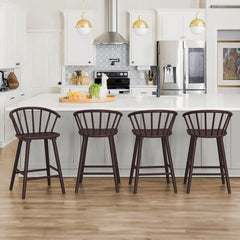 Rosamariae Swivel Solid Wood Counter and bar Stool (Set of 4)