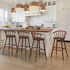 Rosamariae Swivel Solid Wood Counter and bar Stool (Set of 4)