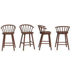 Rosamariae Swivel Solid Wood Counter and bar Stool (Set of 4)