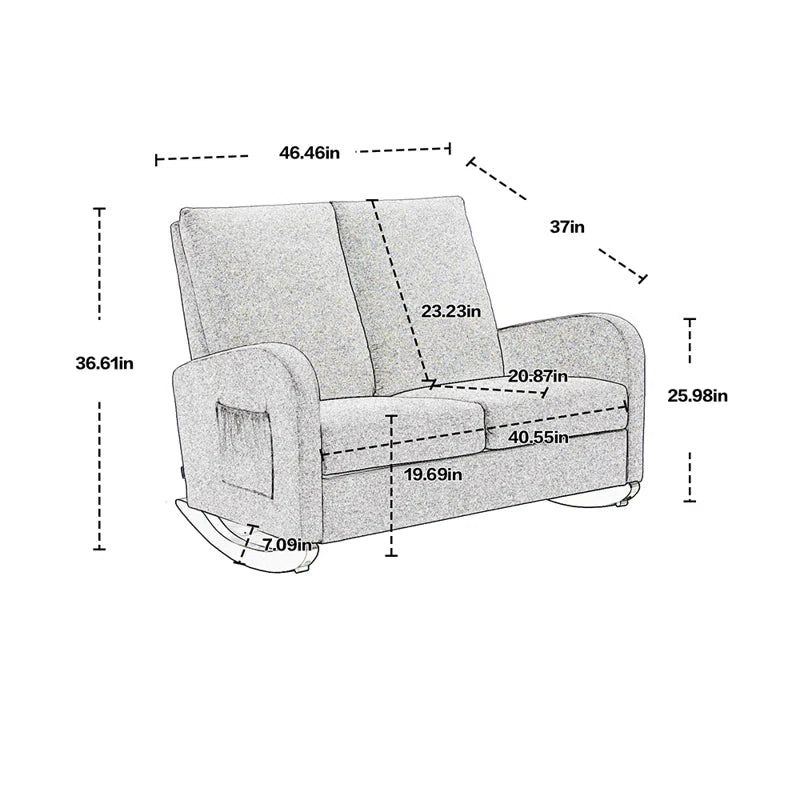 Kaaxter 2 Seater Rocking Chair For Modern Living - Wooden bazar