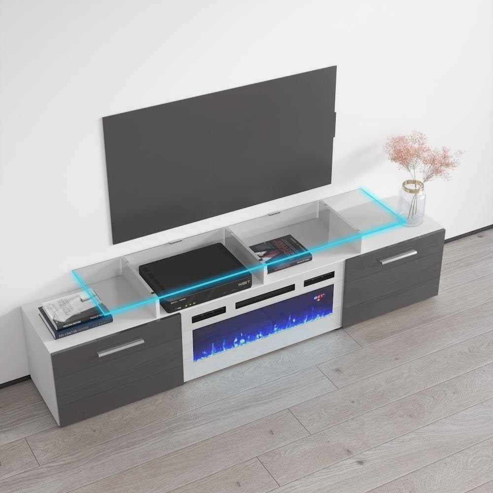 Ciat Electric Fireplace Modern TV Stand - Wooden Bazar