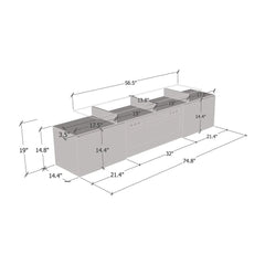 Ciat Electric Fireplace Modern TV Stand - Wooden Bazar