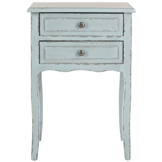 Gepick Distressed Pale Blue Accent Table  - Wooden bazar