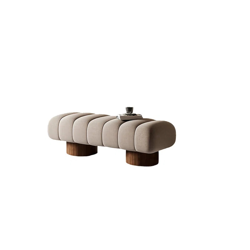 Vazeren Fabric Upholstered Bench - Wooden Bazar