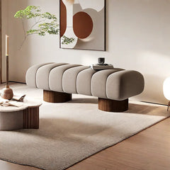 Vazeren Fabric Upholstered Bench - Wooden Bazar
