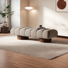 Xalent Fabric Upholstered Bench - Wooden Bazar