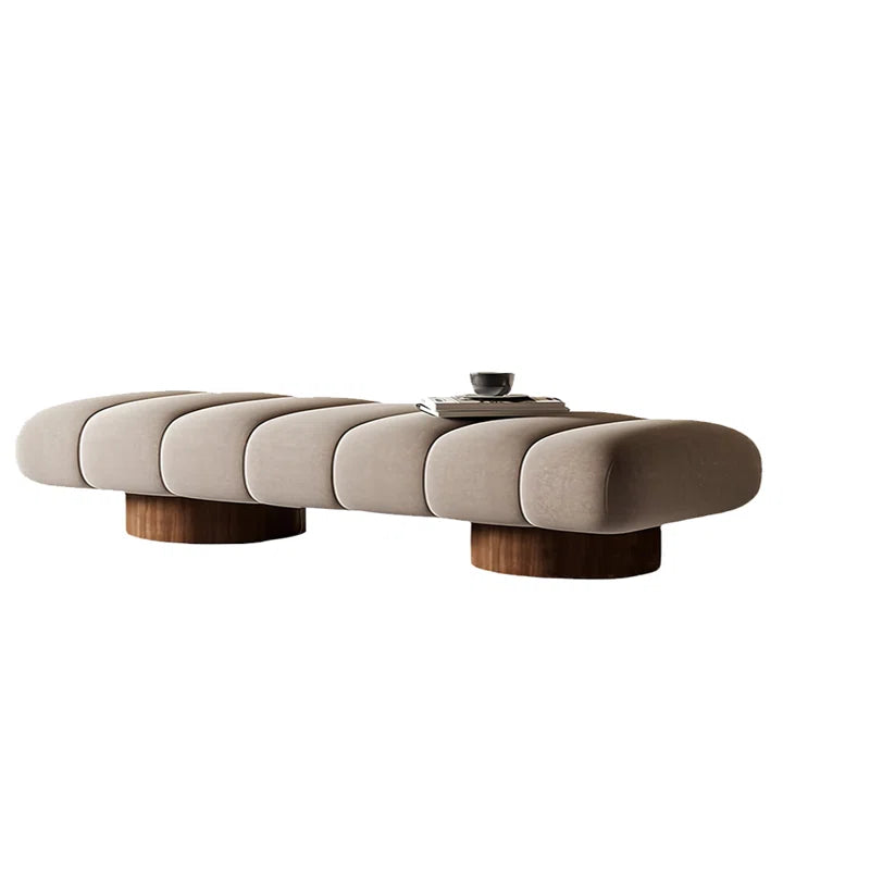 Vazeren Fabric Upholstered Bench - Wooden Bazar