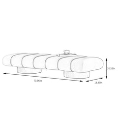 Vazeren Fabric Upholstered Bench - Wooden Bazar