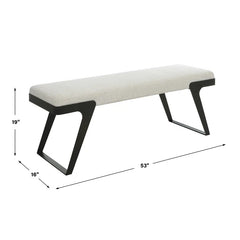 Kasner Fabric Upholstered Bench - Wooden Bazar