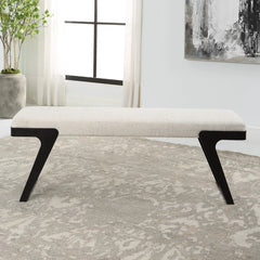 Kasner Fabric Upholstered Bench - Wooden Bazar