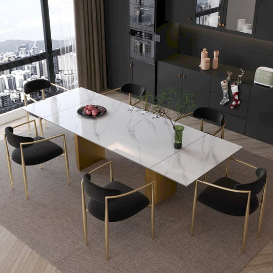 7 - Piece Extendable Sintered Stone Dining Table new design