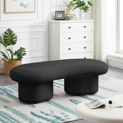 Nazporq Polyester Blend Upholstered Bench - Wooden Bazar