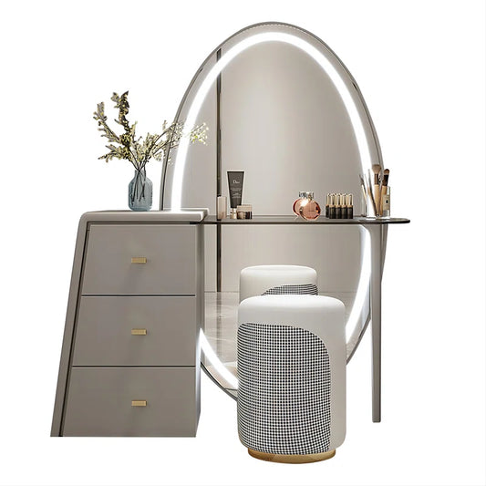 Scotts Full view Vanity dressing table with mirror, light and stool