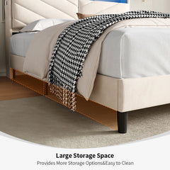 Salusver Upholstered Storage Bed With Headboard Charging Station And LED Lights
