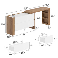 Shelby Vanity Dressing Table With Chair - Wooden Bazar