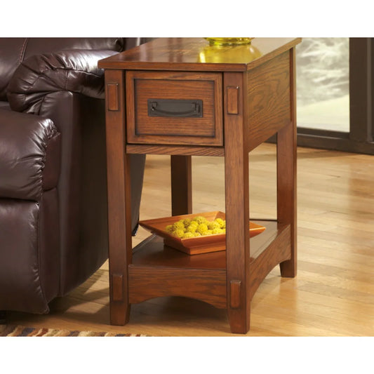 Hapix Brown Finish Wood Chairside End Table - Wooden bazar