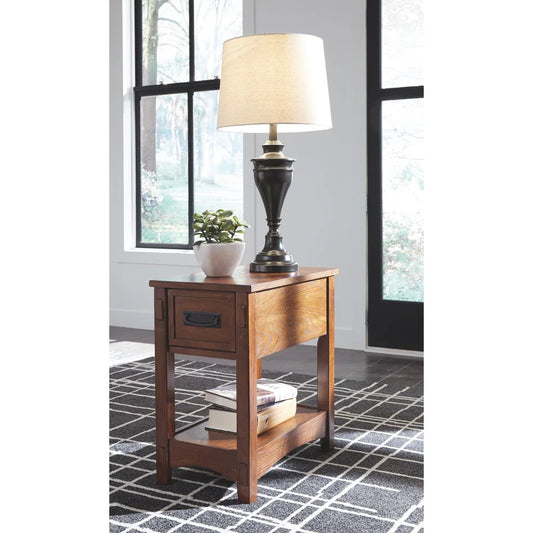 Hapix Brown Finish Wood Chairside End Table - Wooden bazar