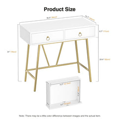 Makeup Vanity Table with Drawer Home Office Writing Desk White