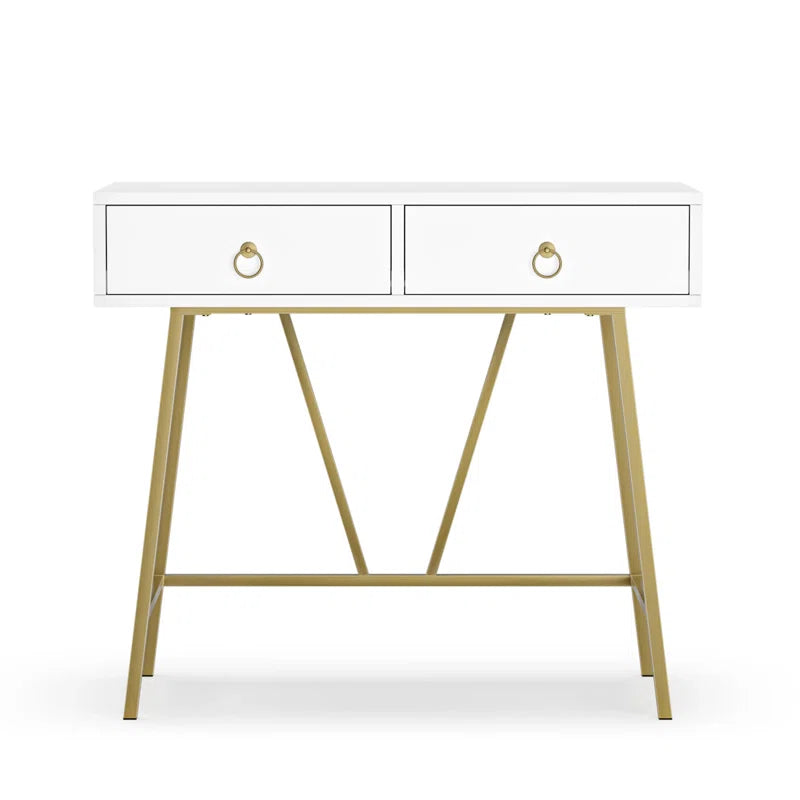 Makeup Vanity Table with Drawer Home Office Writing Desk White